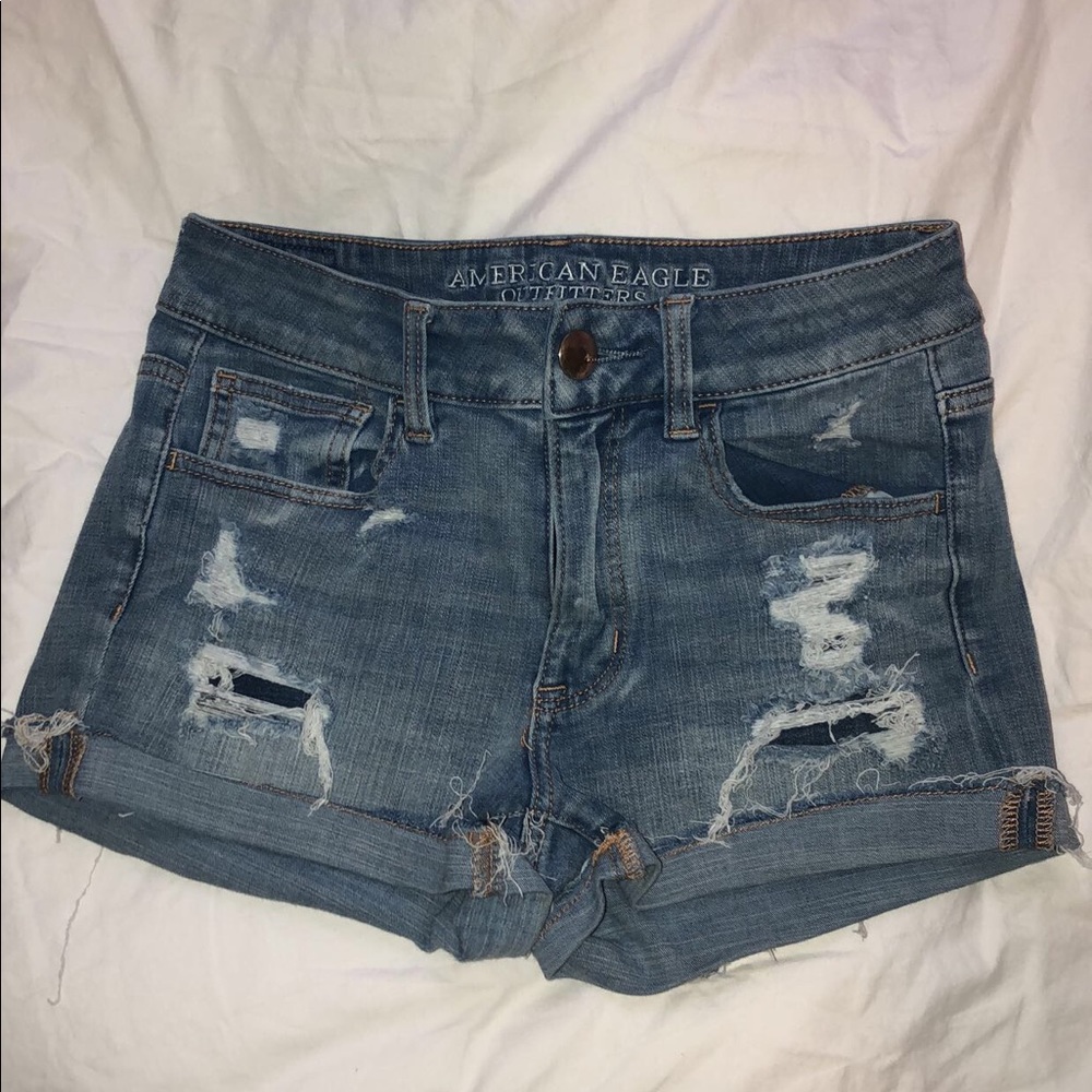 american eagle high rise shorts